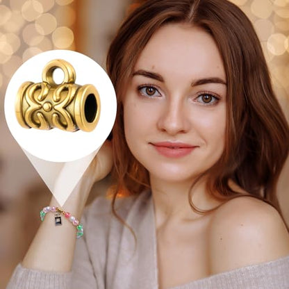 Joez Wonderful Links Bail Beads, Hypoallergenic Alloy Column Spacer Beads - color: Style C, 100 Gold
