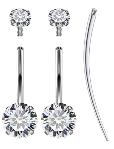 Belly Button Rings Surgical Stee, Extra-Long & Short Simple Internally Threaded Belly Rings, 14G Belly Piercing Jewelry,Navel Piercing Jewelry for Women Men 6mm 8mm 10mm 12mm 14mm 16mm - color: 10mm 3/8 Inch Belly Button Ring