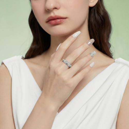 Daisy Anxiety Rings for Women 18K White Gold Plated Daisy Anxiety Rings You Are My Sunshine Flower Fidget Ring Jewelry Gifts for Women