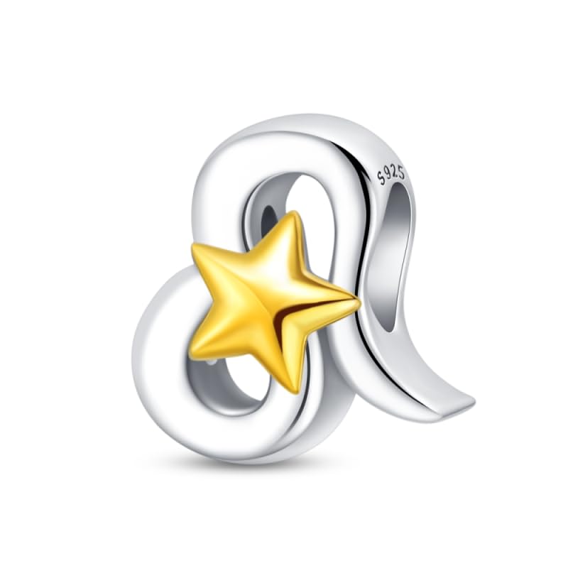 925 Sterling Silver 12 Astrological Signs Charm for Bracelets and Necklace Happy Birthday Charms for Bracelet and Necklace Valentine's Day Mother's Day Gift - style: Leo Charm