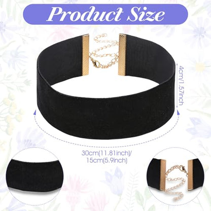 Yolev Black Choker Necklace for Women Gothic Velvet Choker Collar Necklace Emo Accessories for Holiday Party Cosplay Birthday Party