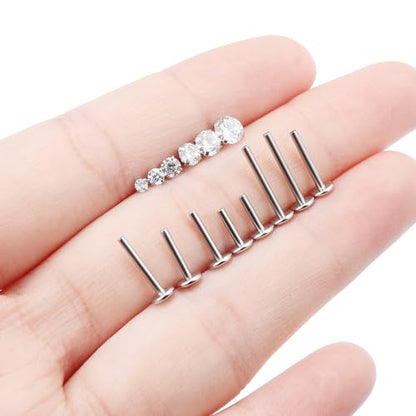 Lcolyoli Medusa Piercing Jewelry Stainless Steel Labret Jewelry Monroe Lip Rings Different Size Tragus Nail Conch Cartilage Helix Earring Stud Bar Length 6mm 8mm 10mm 12mm