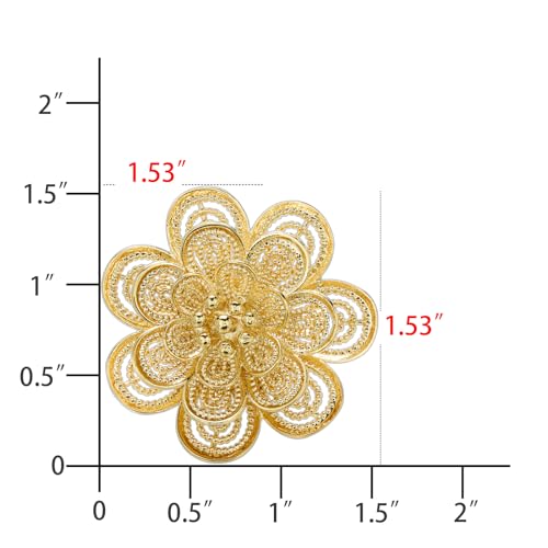 18K Gold Tone lapel Pins Brooch for Men Suit, Metal Flower Brooch Pins for Women, Mens Suit Accessories on Wedding Birthday Anniversary Father's Day. - color: flower-2