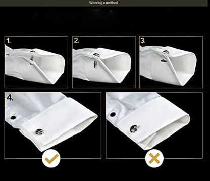 Shirts Cufflinks for Men,Men Dress Shirts with Cuff Links Square Cubic Zirconia White Mens Stainless Steel Cufflinks Blue/Purple - color: Blue