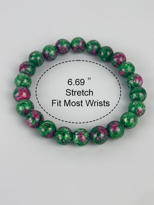 Red Green Natural Stone Bracelet - Quartz Lava Tiger Eye Beads for Women Men, Adjustable Yoga Stress Relief Jewelry, Creative Couple Gift