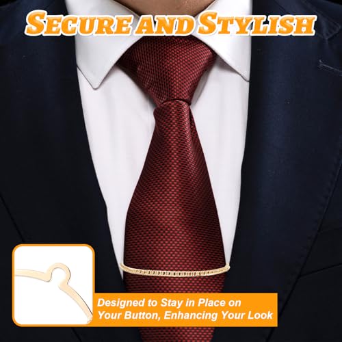 3 Packs Tie Chain Clip Fashion Necktie Chains Mens Suits Neckties Vests Accessories Elegant Tie Pins Tacks with Ring Clasp for Men Trouser Business Wear Wedding (Gold + Silver + Black)