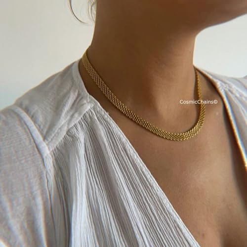 Chunky Chain Necklace for Women Men Bold Gold Statement Jewelry Trendy Layered Accessory - color: C-Chunky Gold Chain Necklace
