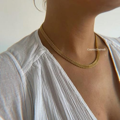 Chunky Chain Necklace for Women Men Bold Gold Statement Jewelry Trendy Layered Accessory - color: C-Chunky Gold Chain Necklace