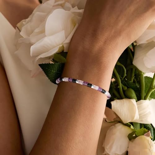 Healing Crystal Bracelet Jewelry Gifts for Women | Triple Protection/Stress Relief/New Beginnings/Good Luck/Empath Protection, Christmas, Birthday - color: Anxiety Relief