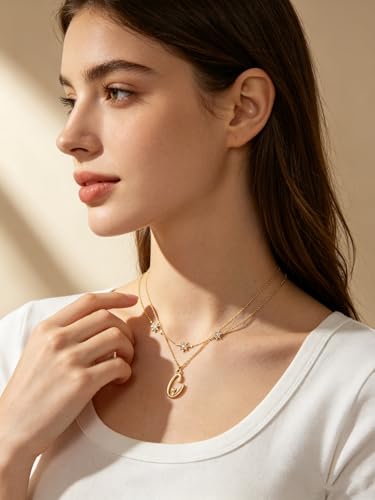 14K Gold A-Z Initial Lette Necklace Star Choker Women Necklace | Personalized Initial Jewelry, Meaningful Name Letter Gift for Women Wife Mom Friend, Perfect Present For Birthday/Anniversary - style: 14K Gold-C