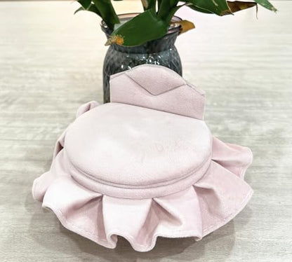 Openable Sofa Jewelry Box, Earrings Necklace Storage,Round Bed | Miniature Sofa Velvet Chair, Gift for Girls and Women - color: Round Bed