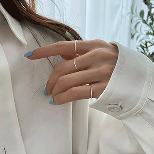 1.2mm Thin Knuckle Rings for Women 925 Sterling Silver Midi Stacking Pinky Thumb Ring Band Size 2.5-8.5 - color: Style 1, size: 4PCS: SIZE 6, 6.75, 7.75, 8.5