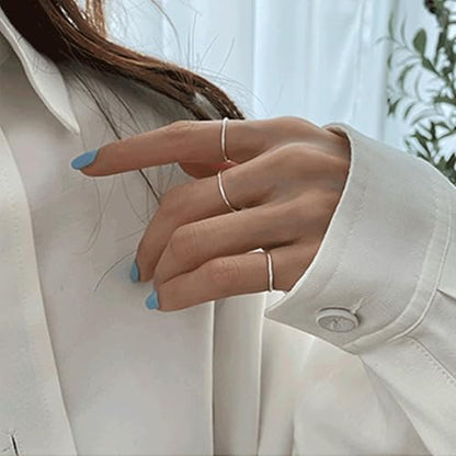 1.2mm Thin Knuckle Rings for Women 925 Sterling Silver Midi Stacking Pinky Thumb Ring Band Size 2.5-8.5 - color: Style 1, size: 4PCS: SIZE 6, 6.75, 7.75, 8.5