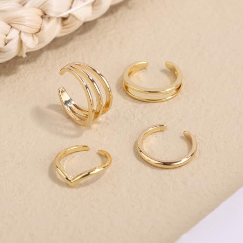 4pcs Gold Toe Ring Set, 4 Styles Open Toe Ring Adjustable Summer Beach Foot Jewelry Elegant Gift for Women Beach Party Summer Camp Gift