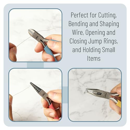 Mr. Pen- Pliers for Jewelry Making, 3 Pack, Chain Nose | Round Nose Pliers Set and Wire Cutter for Beading, Wire Wrapping, Jump Rings, Jewelry Repair, Crafting, DIY - color: Multicolor 2