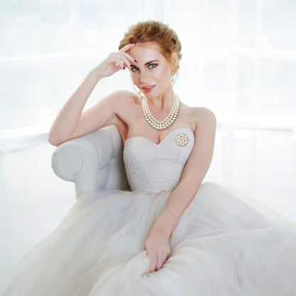 Pearl Jewelry Set for Women Faux Pearl Costume Jewelry Set with Necklace, Bracelets, Ring, Earrings for Wedding Bridal Birthday Tea Party - color: 3Pcs White