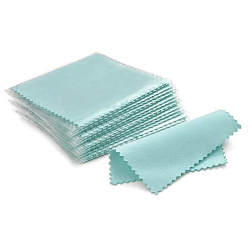 Jewelry Cleaning Cloths, Individually Wrapped Jewelry Polishing Cloths | Help Remove Tarnish, Restores Shine, Compact & Portable, Reusable Until Soiled, Everyday Jewelry Care, Multiple Colors - color: B-50pcs-turquoise