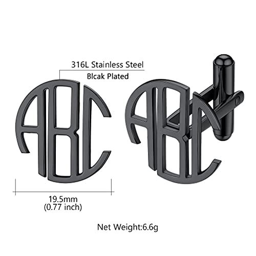 Custom4U Custom Photo Cufflinks for Men Father of the Bride Gifts - color: F-Monogram-Black