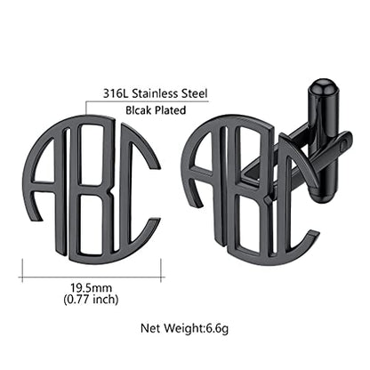 Custom4U Custom Photo Cufflinks for Men Father of the Bride Gifts - color: F-Monogram-Black