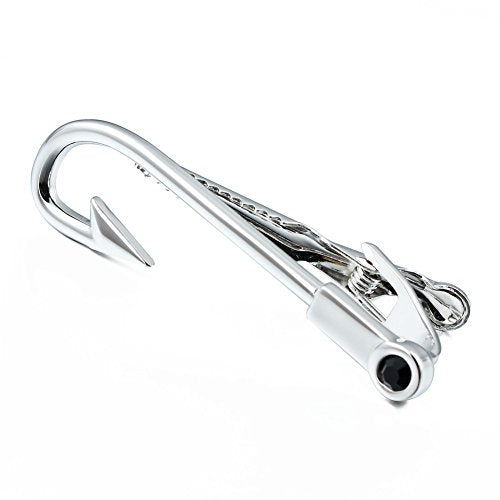 HAWSON 2 inch/ 2.2 inch Tie Clip for Men, Novelty Tie Bar Clip for Men and Boys, Interesting Tie Clip for Party - color: Fishhook