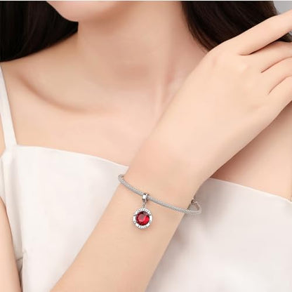 Birthstone Charms for Women Bracelets Birthday Bead Charms fit Pandora Bracelets Mothers Day Gifts for Women - color: 01-January(Garnet)