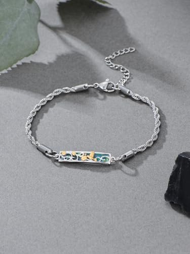 Waves/Tree of Life/Mushrooms/Moon Phase/Butterfly/Hummingbird Bracelet/Anklet 925 Sterling Silver Adjustable Abalone Shell Bar Bracelet/Anklet Summer Jewelry Gifts for Women - color: Hummingbird, size: Anklet 9"+2"