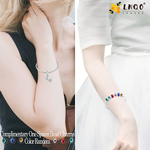 LNQOBU 925 Sterling Silver Charms Color-changing Chameleon Dangle Charm Beads Glow in the Dark Charme fits Pandora Bracelets and Necklace Jewelry Gift for Women - style: C-Blue Chameleon Charm