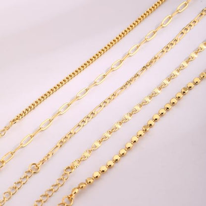 Cuzmly Bracelets for Women, Waterproof 14K Gold/Silver Plated Stackable Bracelets for Women Non Tarnish Trendy Dainty Paperclip Figaro Box Herringbone Hand Chain Bracelet Pack Stack Adjustable Jewelry for Women - style: 5 Dot