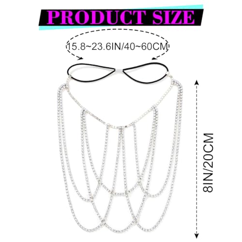 REETAN Thigh Garter Belt Rhinestone Leg Chain for Women - style: Style B-Silver
