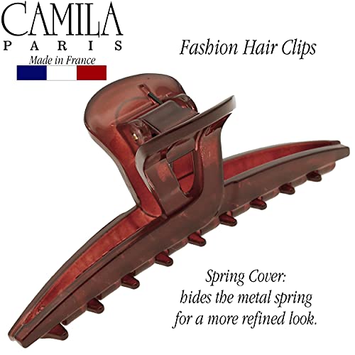 Camila Paris CP3225 French Hair Clip for Women, Narrow, Strong Hold Grip Double Teeth Girls Hair Claw Clips Jaw, Fashion Durable Styling Hair Accessories for Women, Made in France - color: Red 4"