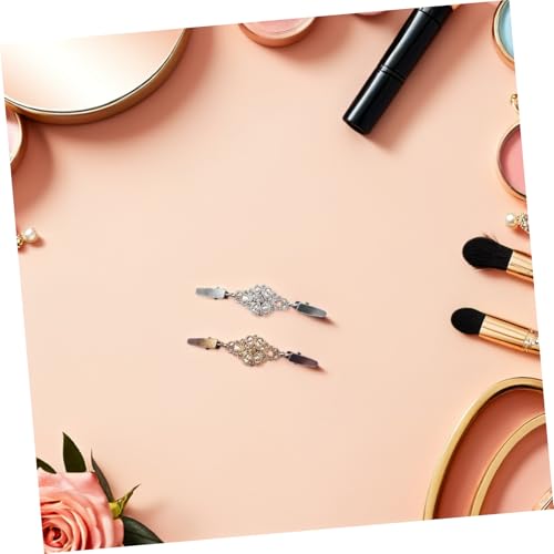 2pcs Vintage Sweater Cardigan Clips Silver and Antique Bronze Dress Collar Brooches Shawl Cinch Clips for Women Retro Shirt Accessory