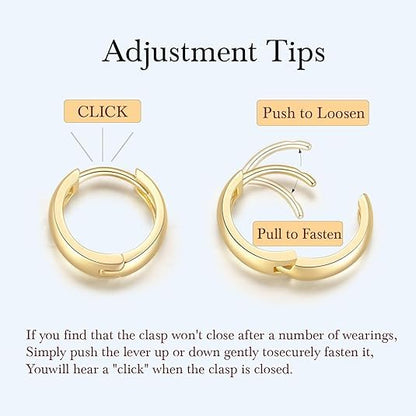 Dainty 14K Gold Plated Hoop Earrings for Women Small Gold Hoop Earring for Womens with Round Cubic Zirconia Lightweight Huggie Hoops Earring for Womens