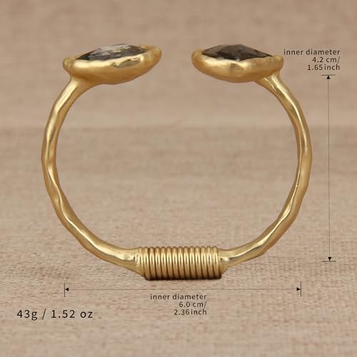 Chunky Bangle Bracelets for Women Cuff Bracelet Thick Gold Bangles Open Wide Arm Cuffs Bracelets Boho Jewelry - style: Gold Bracelets