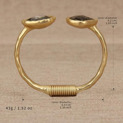 Chunky Bangle Bracelets for Women Cuff Bracelet Thick Gold Bangles Open Wide Arm Cuffs Bracelets Boho Jewelry - style: Gold Bracelets