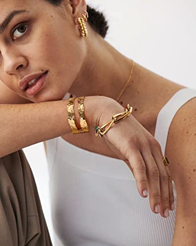 PERNNLA PEARL Dainty Gold Bar Bracelet for Women Simple Delicate Thin Cuff Bangle Hook Bracelet 18K Gold Plated Handmade Minimalist Jewelry - color: 13.Double-Layer