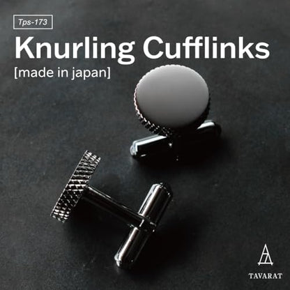 [TAVARAT] Cufflinks for Men cuff links mens classic round shape Black Silver Light Gold Tps-177 - style: silver (Tps-173)