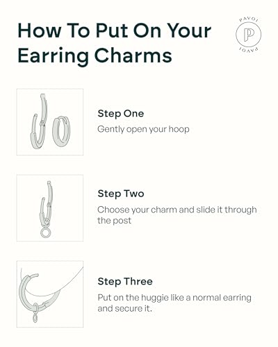 PAVOI 14K Gold Plated Mix & Match Charms Dainty Huggie Earrings for Women | Hypoallergenic Earrings with 925 Sterling Silver Posts, Huggie Hoop Earrings with Motif Dangle Charms Pack - style: Marquise