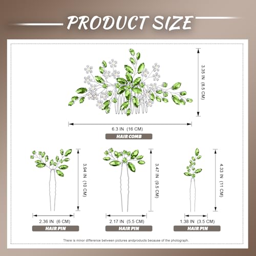 Wedding hair accessories, Bridal for piece, brides headpiece, Bride comb（Green） - color: Green