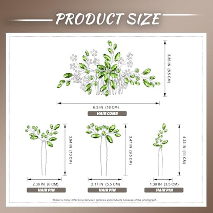 Wedding hair accessories, Bridal for piece, brides headpiece, Bride comb（Green） - color: Green