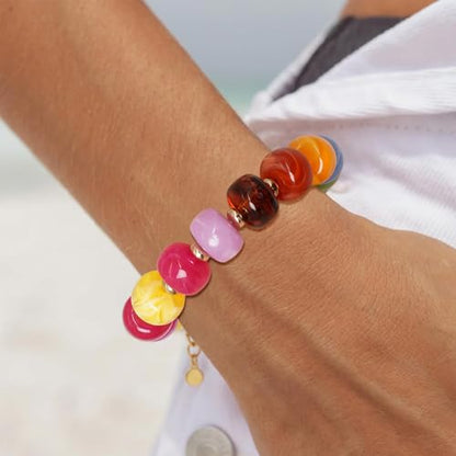 Beaded Bracelets Multicolor Acrylic Resin Beads Bracelet for Women - color: Colorful