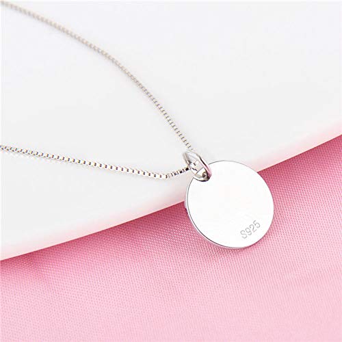 Sterling Silver Mini Initial Disc Round Charm Pendant for Women - color: Z