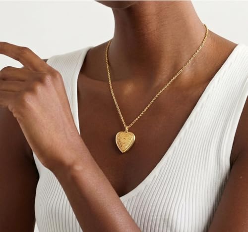 Gold Initial Heart Letter Pendant Necklace Jewelry for Women | 14K Gold Plated Fashion Waterproof Statement Cute Necklaces Dainty Personalized Name Friendship Couple Gifts for Women - color: Initial C