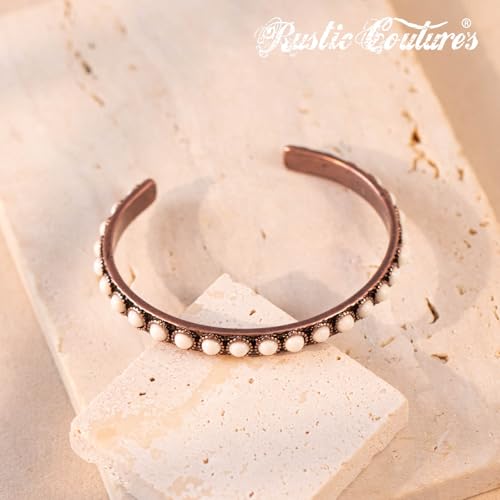Montana West Rustic Couture's Bohemian Turquoise Cuff Bangle Bracelets for Women Cowgirl - color: White Smoke