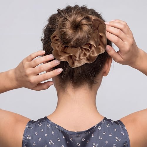 96 Pieces Satin Scrunchies Hair Tie Bulk Silk Elastic Ponytail Holders Ropes Comfortable Hair Bands Accessories for Girls Women Teens Birthday Gift(Colorful)