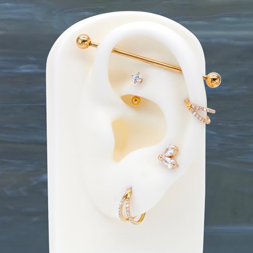 G23 Titanium Curved Barbell Ring 16G, Eyebrow Rings, Rook Cartilage Earring Piercing Jewelry, 8mm Vertical Labret, Eyebrow, Daith, Helix Piercings Body Jewelry… - style: Fashion
