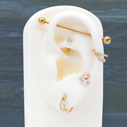 G23 Titanium Curved Barbell Ring 16G, Eyebrow Rings, Rook Cartilage Earring Piercing Jewelry, 8mm Vertical Labret, Eyebrow, Daith, Helix Piercings Body Jewelry… - style: Fashion