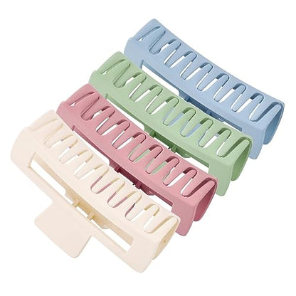 XL Claw Hair Clips (Matte) - 4 Pack Jumbo Non-Slip Clips for Long, Thick, Curly Hair - Women's and Girls' Hair Accessories - color: Style2