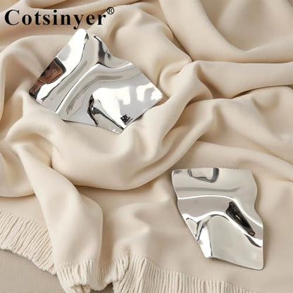 Stainless Steel Brooch Pin for Women & Men,Lapel Pin | Minimalist Statement Elegant Geometric, Sweaters Coat Suit Shawl Collar Shirt Coat Jacket Hat Dress Swim, Velvet Bag & Box - style: Square-Silver