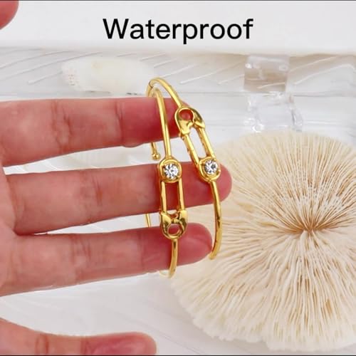 18K Gold Bangle Bracelets for Women 925 Sterling Silver Bracelets Bracelets Adjustable Boho Bracelets Stackble Cuff Bangle Bracelets for Men Women Chunky Gold Bangle Open Cuff Bracelets Christmas Gift - color: Bracelets-04