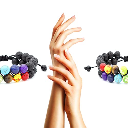 ONLYJUMP Planet Bracelet Solar System Universe Galaxy Bracelet Handmade Natural Stone Bead Bracelet String Adjustable Astronomy Gifts Bangle for Women Men - color: Double Layer Bracelet